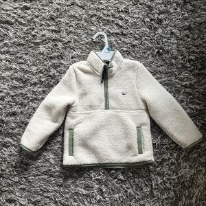 Vineyard Vines Cream Fleece with Green Details